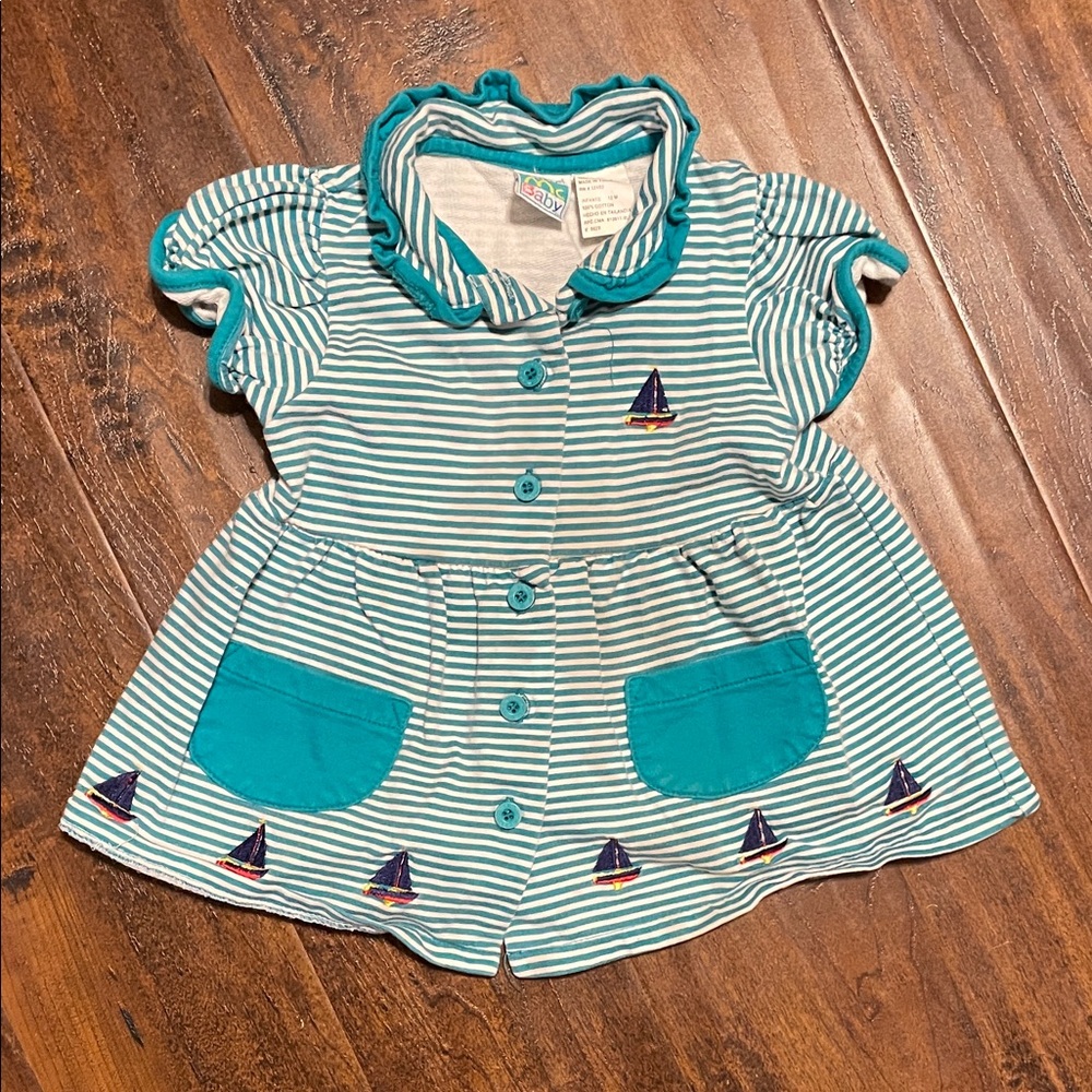 Striped Sailboat Baby Shirt